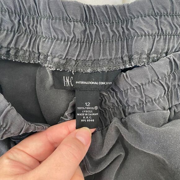 INC Early 2000's Soft Grunge Dark Gray Black Cinched Casual Jogger Pants 12 / L - Picture 5 of 6